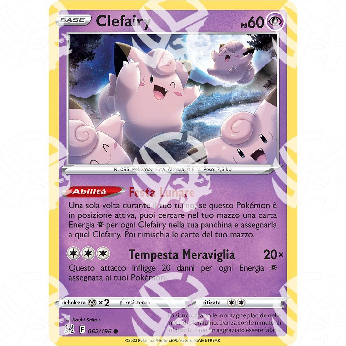 Origine Perduta - Clefairy - 062/196 - Warcard