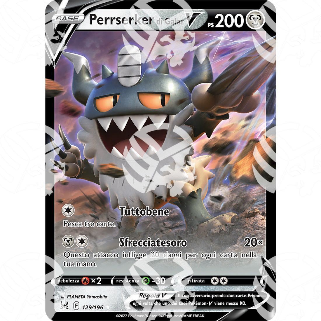 Origine Perduta - Galarian Perrserker V - Ultra Rare 129/196 - Warcard