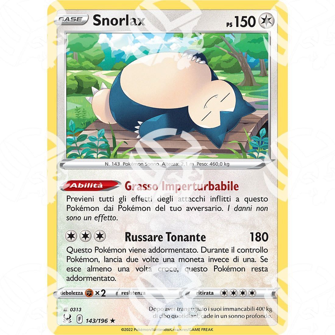 Origine Perduta - Snorlax - Holo Rare 143/196 - Warcard