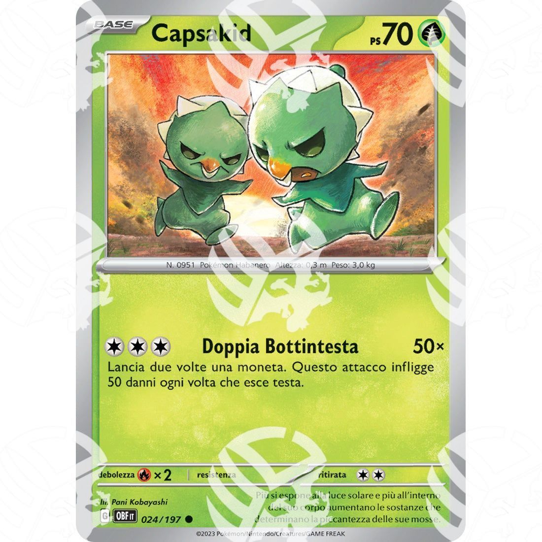 Ossidiana Infuocata - Capsakid - 024/197 - Warcard - Ossidiana Infuocata - Capsakid - 024/197 i prezzi più bassi sul mercato, solo da www.warcardshop.com! Carte singole, box, buste e mazzi.