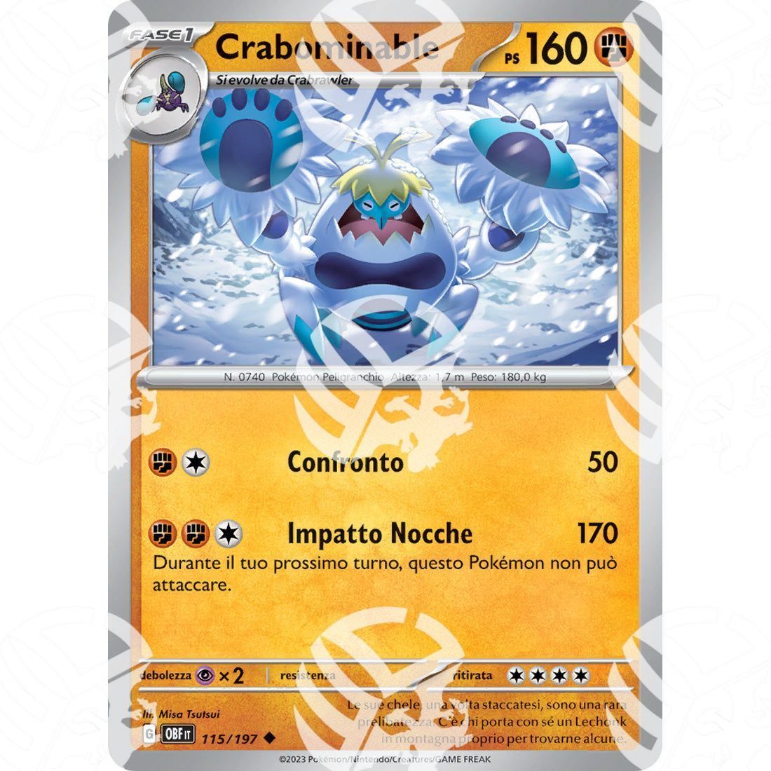 Ossidiana Infuocata - Crabominable - 115/197 - Warcard - Ossidiana Infuocata - Crabominable - 115/197 i prezzi più bassi sul mercato, solo da www.warcardshop.com! Carte singole, box, buste e mazzi.