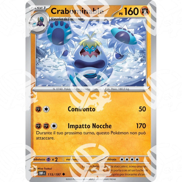 Ossidiana Infuocata - Crabominable - 115/197 - Warcard - Ossidiana Infuocata - Crabominable - 115/197 i prezzi più bassi sul mercato, solo da www.warcardshop.com! Carte singole, box, buste e mazzi.