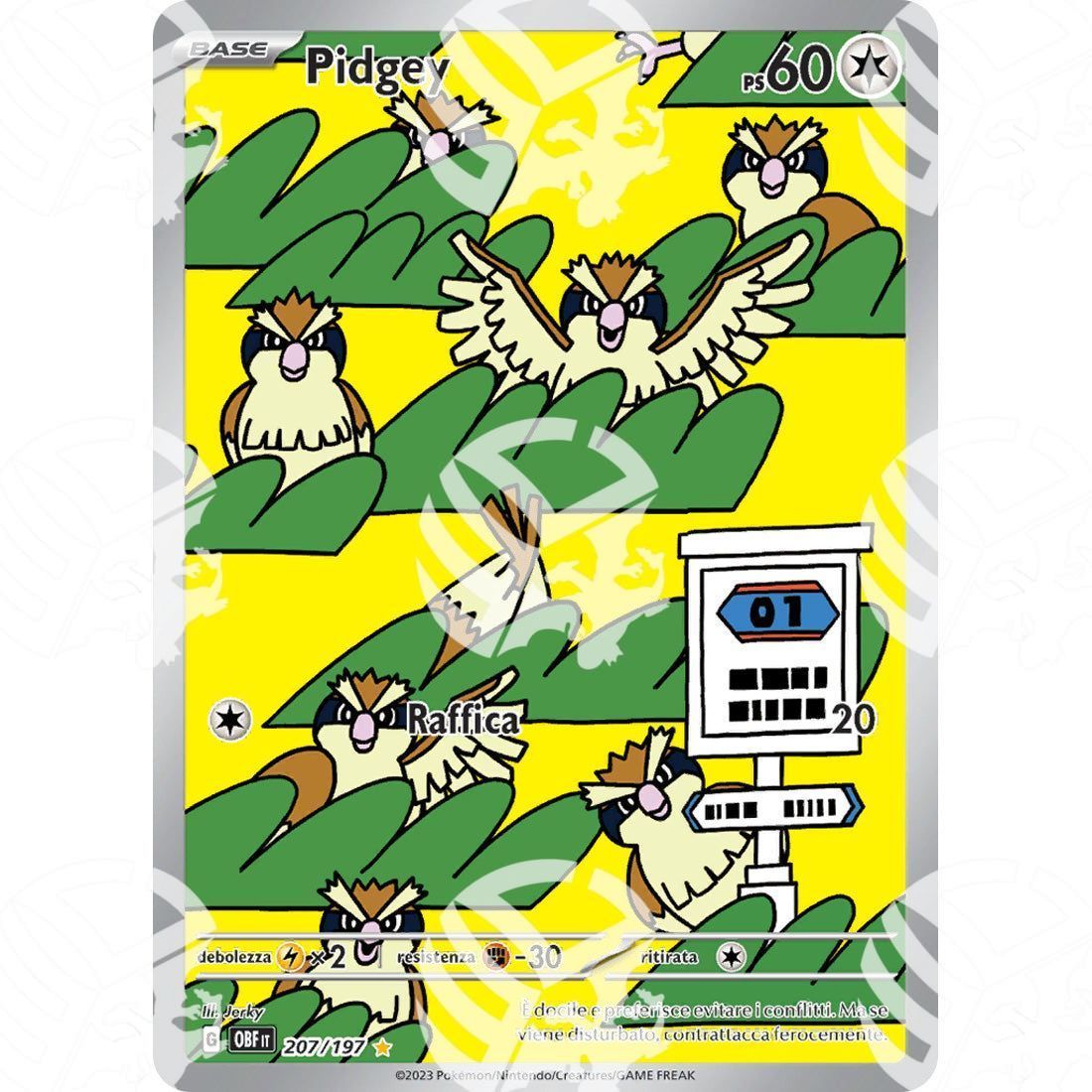 Ossidiana Infuocata - Pidgey - Special Illustration Rare 207/197 - Warcard - Ossidiana Infuocata - Pidgey - Special Illustration Rare 207/197 i prezzi più bassi sul mercato, solo da www.warcardshop.com! Carte singole, box, buste e mazzi.