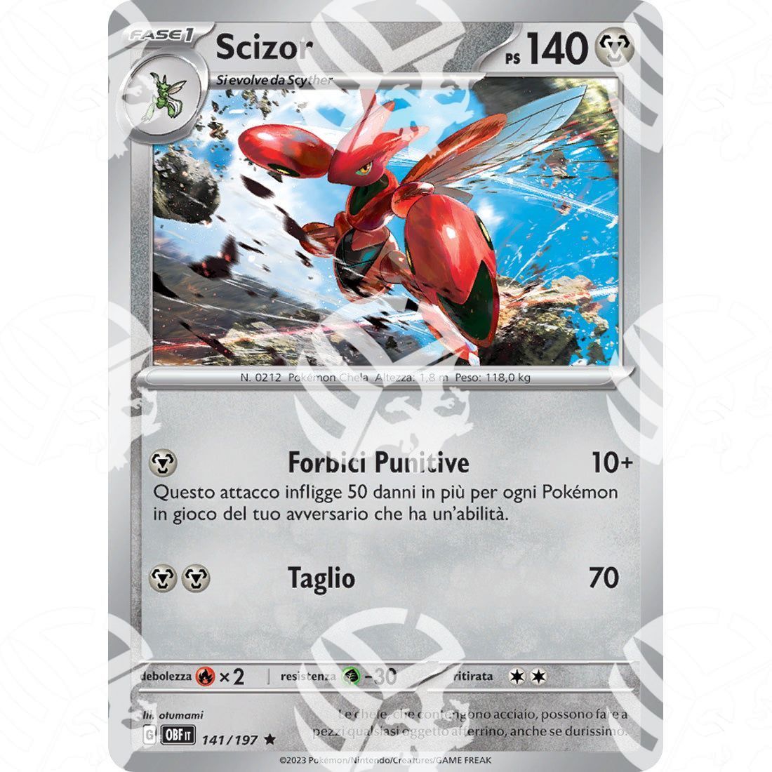 Ossidiana Infuocata - Scizor - Holo Rare 141/197 - Warcard - Ossidiana Infuocata - Scizor - Holo Rare 141/197 i prezzi più bassi sul mercato, solo da www.warcardshop.com! Carte singole, box, buste e mazzi.