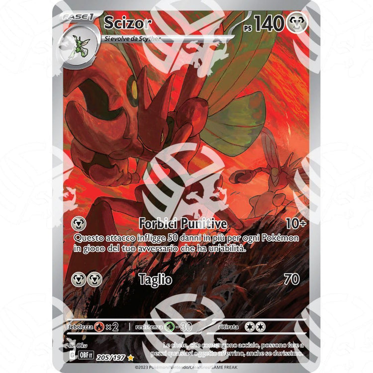 Ossidiana Infuocata - Scizor - Special Illustration Rare 205/197 - Warcard - Ossidiana Infuocata - Scizor - Special Illustration Rare 205/197 i prezzi più bassi sul mercato, solo da www.warcardshop.com! Carte singole, box, buste e mazzi.