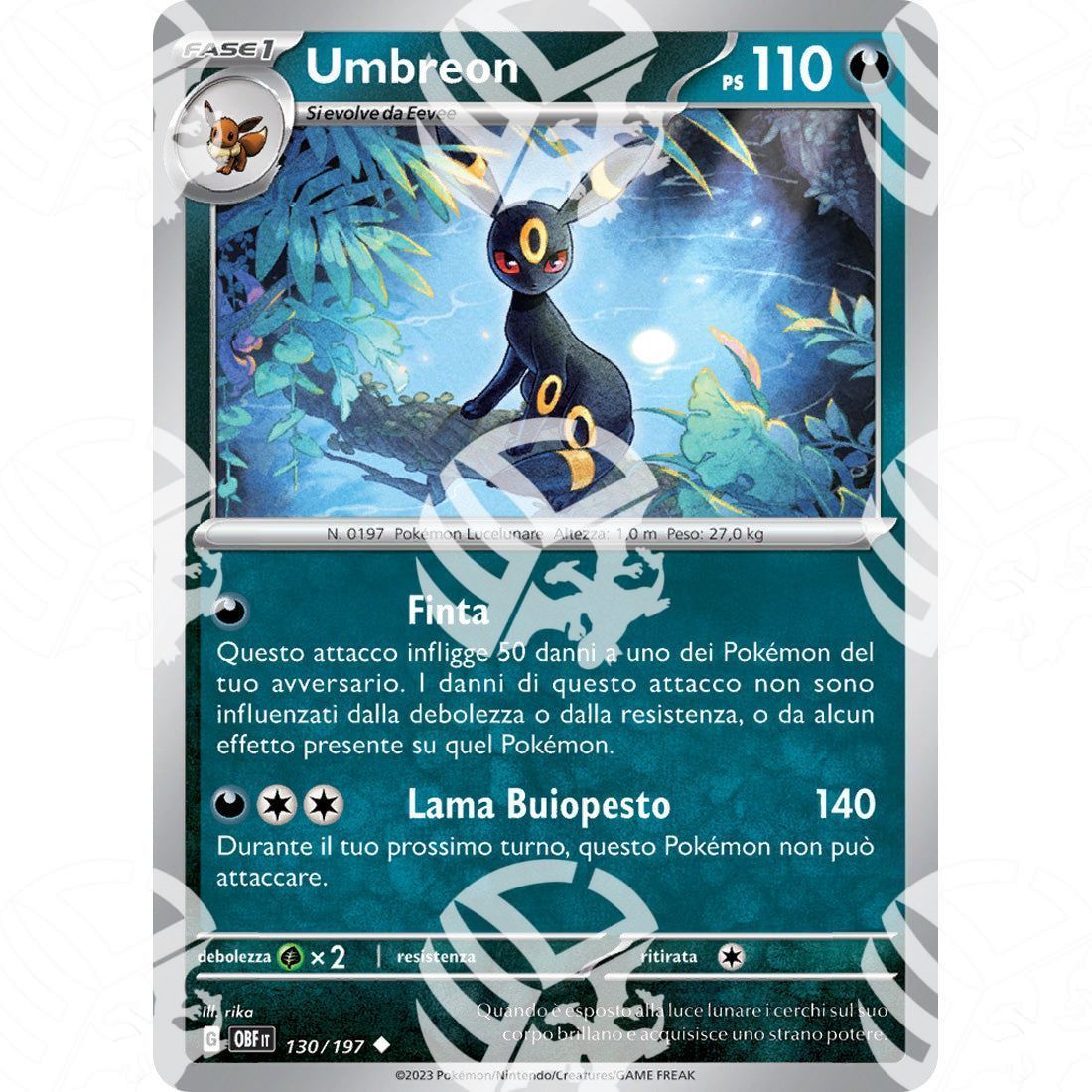Ossidiana Infuocata - Umbreon - 130/197 - Warcard - Ossidiana Infuocata - Umbreon - 130/197 i prezzi più bassi sul mercato, solo da www.warcardshop.com! Carte singole, box, buste e mazzi.
