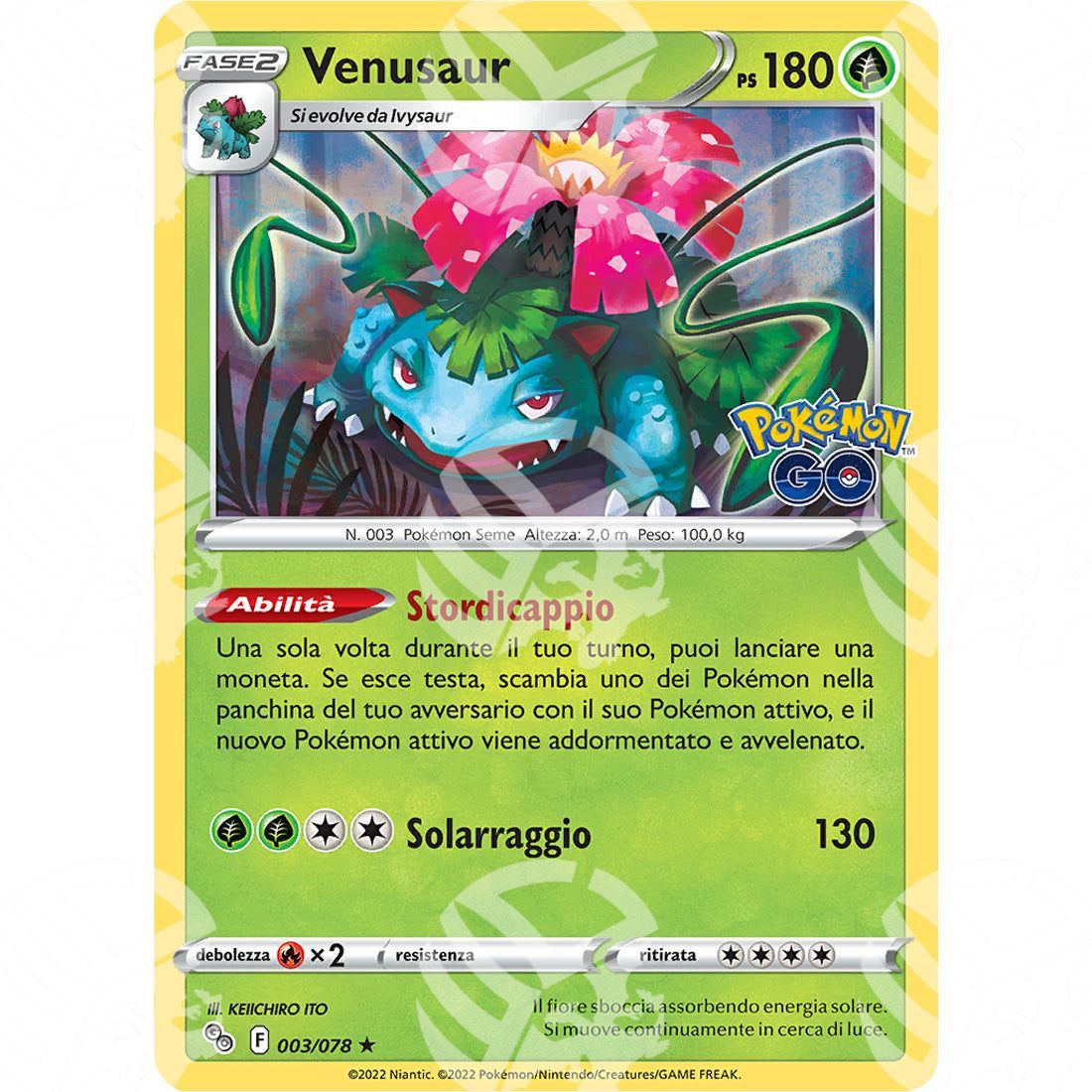 Pokemon Go - Venusaur - Holo Rare 003/078 - Warcard - Pokemon Go - Venusaur - Holo Rare 003/078 i prezzi più bassi sul mercato, solo da www.warcardshop.com! Carte singole, box, buste e mazzi.