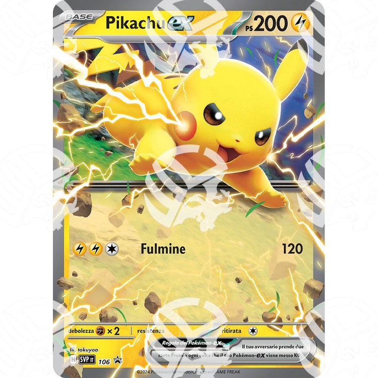 Promo Scarlatto & Violetto - SVP - Pikachu ex - 106 - Warcard - Promo Scarlatto & Violetto - SVP - Pikachu ex - 106 i prezzi più bassi sul mercato, solo da www.warcardshop.com! Carte singole, box, buste e mazzi.