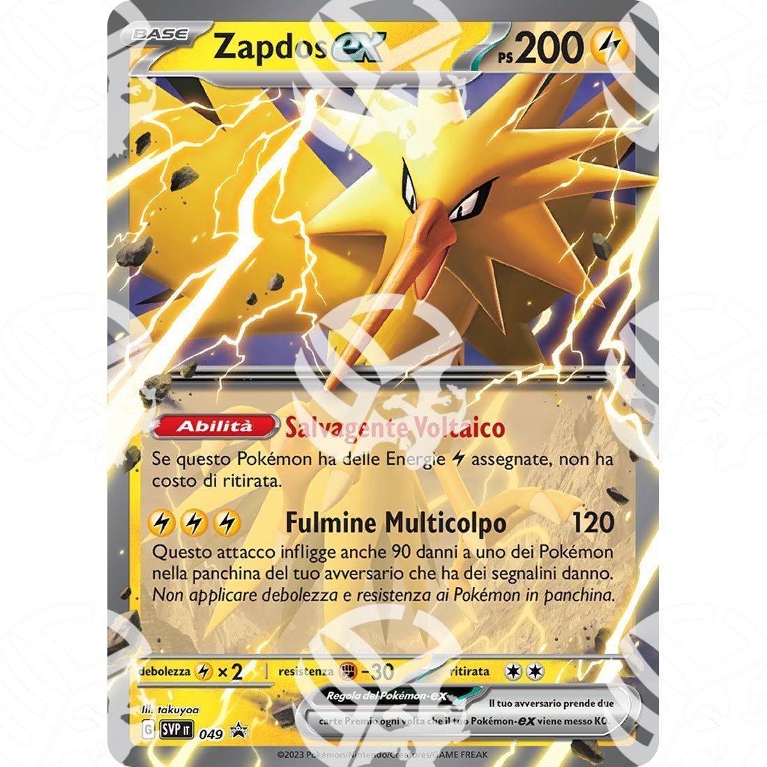 Promo Scarlatto & Violetto - SVP - Zapdos ex - 049 - Warcard - Promo Scarlatto & Violetto - SVP - Zapdos ex - 049 i prezzi più bassi sul mercato, solo da www.warcardshop.com! Carte singole, box, buste e mazzi.