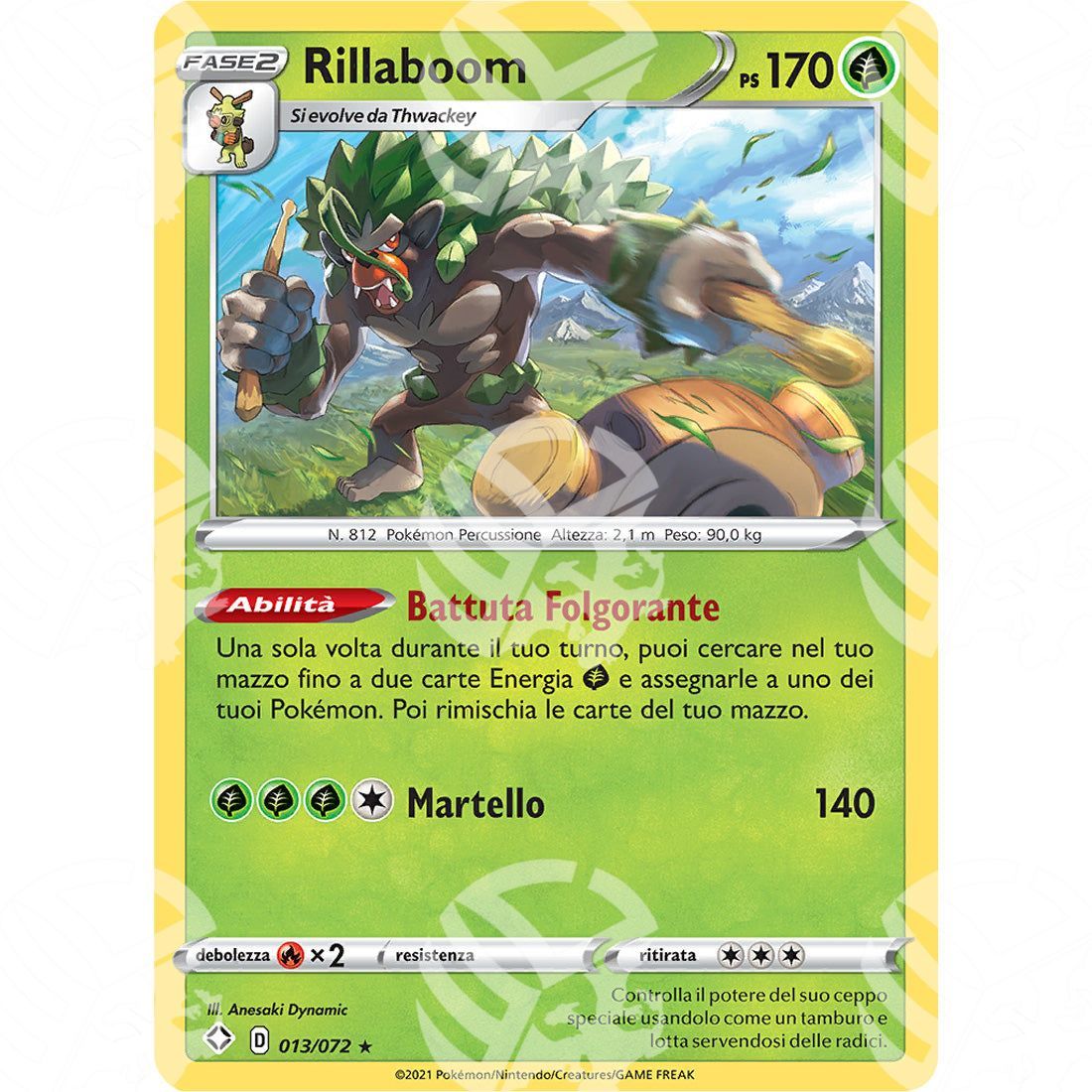 Destino Splendente - Rillaboom - Holo Rare | 013/072 - Warcard - Destino Splendente - Rillaboom - Holo Rare | 013/072 i prezzi più bassi sul mercato, solo da www.warcardshop.com! Carte singole, box, buste e mazzi.