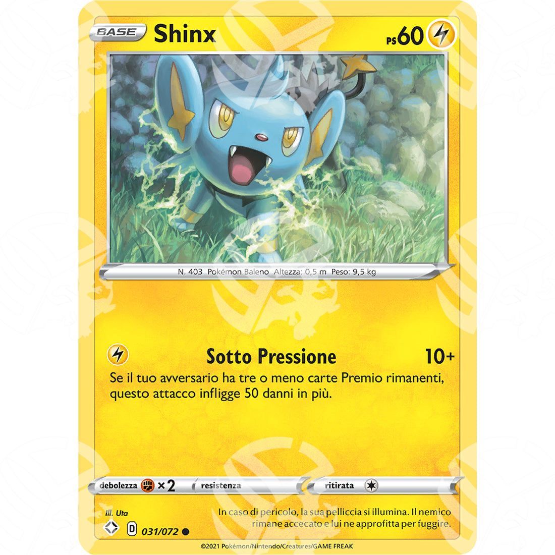 Destino Splendente - Shinx - 031/072 - Warcard - Destino Splendente - Shinx - 031/072 i prezzi più bassi sul mercato, solo da www.warcardshop.com! Carte singole, box, buste e mazzi.