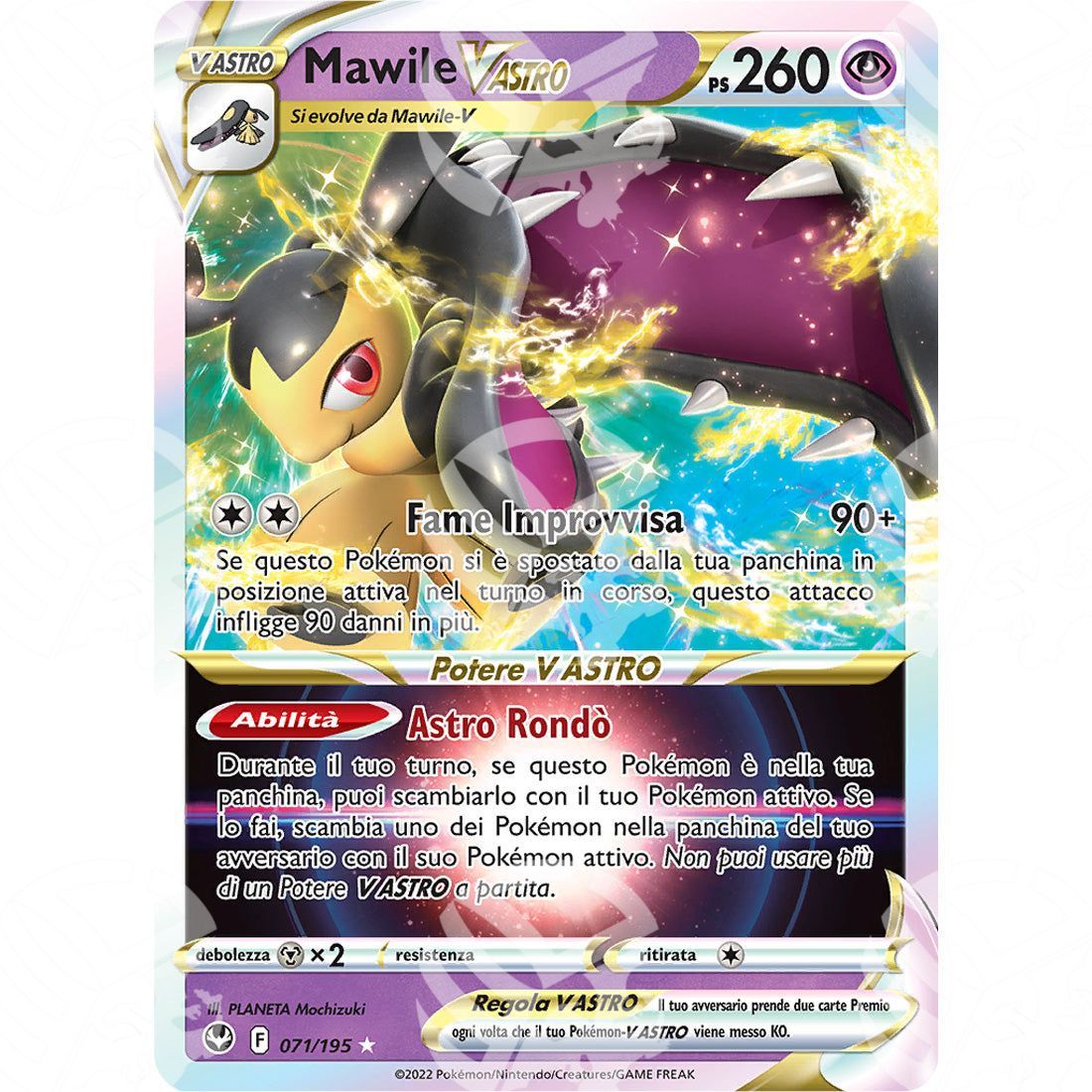 Tempesta Argentata - Mawile VSTAR - Ultra Rare 071/195 - Warcard - Tempesta Argentata - Mawile VSTAR - Ultra Rare 071/195 i prezzi più bassi sul mercato, solo da www.warcardshop.com! Carte singole, box, buste e mazzi.