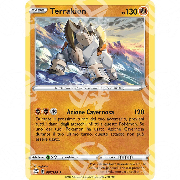 Tempesta Argentata - Terrakion - Holo Rare 097/195 - Warcard - Tempesta Argentata - Terrakion - Holo Rare 097/195 i prezzi più bassi sul mercato, solo da www.warcardshop.com! Carte singole, box, buste e mazzi.