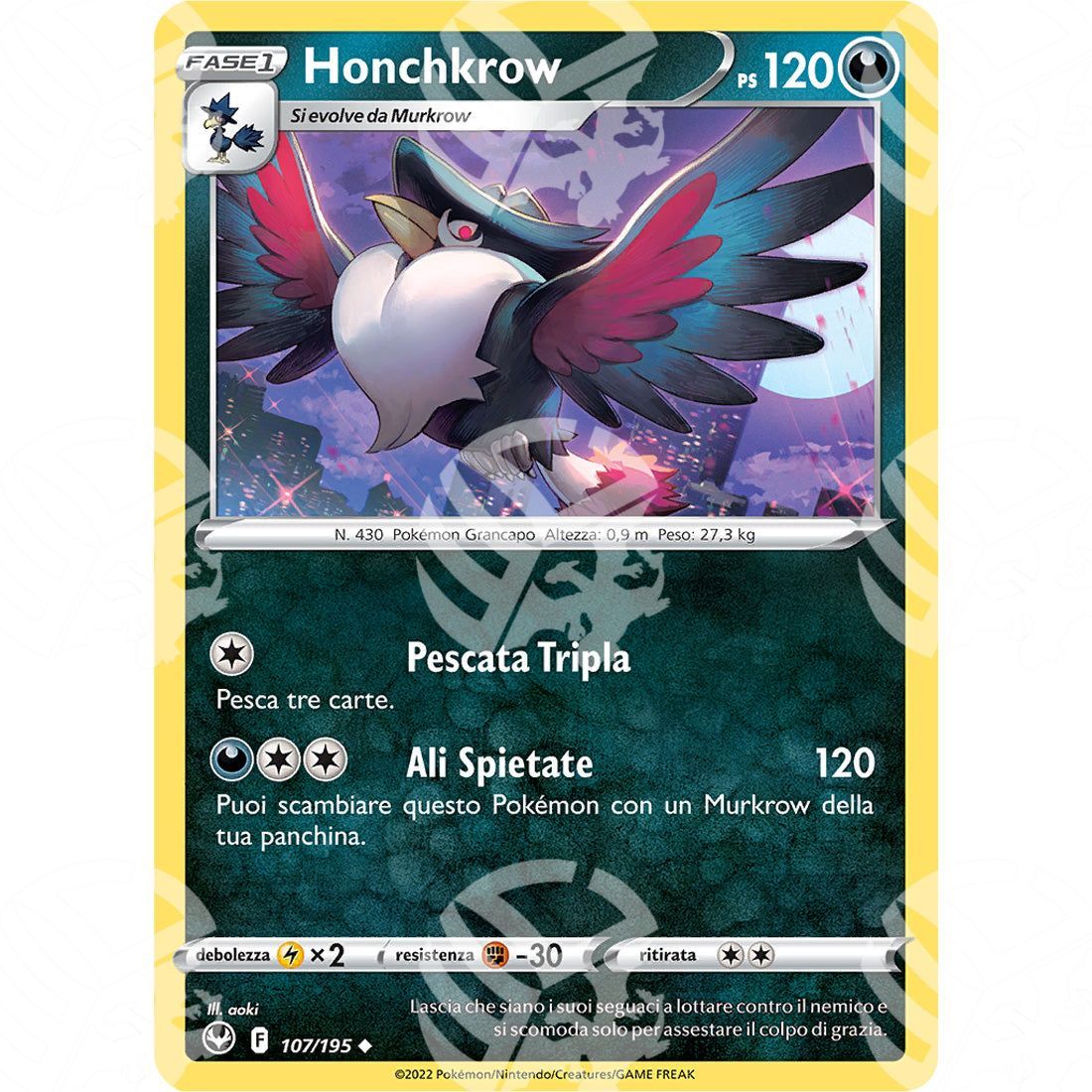 Tempesta Argentata - Honchkrow - 107/195 - Warcard - Tempesta Argentata - Honchkrow - 107/195 i prezzi più bassi sul mercato, solo da www.warcardshop.com! Carte singole, box, buste e mazzi.
