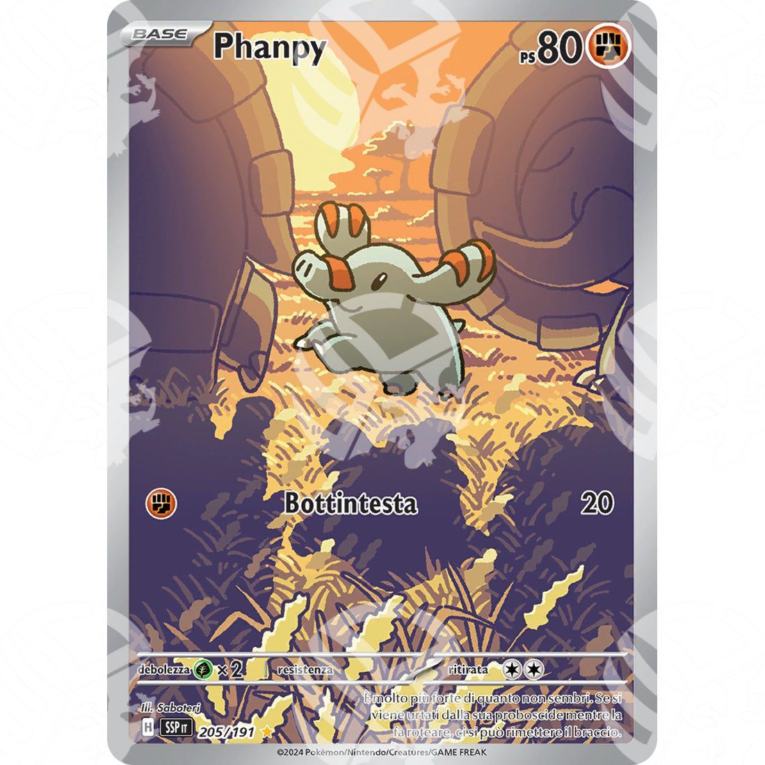 Scintille Folgoranti - Phanpy - Illustration Rare 205/191 - Warcard