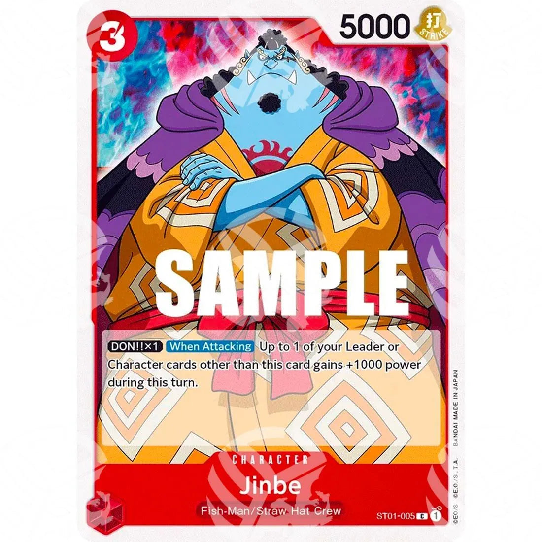Starter Deck: Straw Hat Crew - Jinbe - Super Pre-Release Stamp-ST01-005p -880