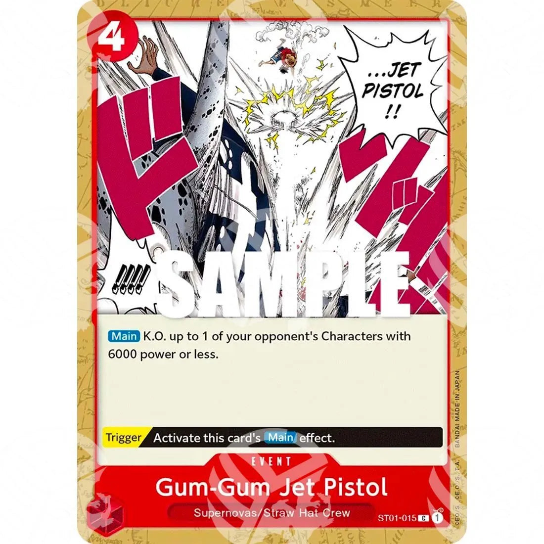 Starter Deck: Straw Hat Crew - Gum-Gum Jet Pistol - Super Pre-Release Stamp-ST01-015p -236