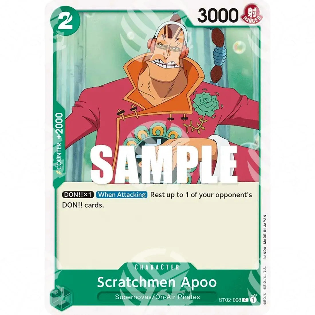 Starter Deck: Worst Generation - Scratchmen Apoo - Super Pre-Release Stamp-ST02-008p -261
