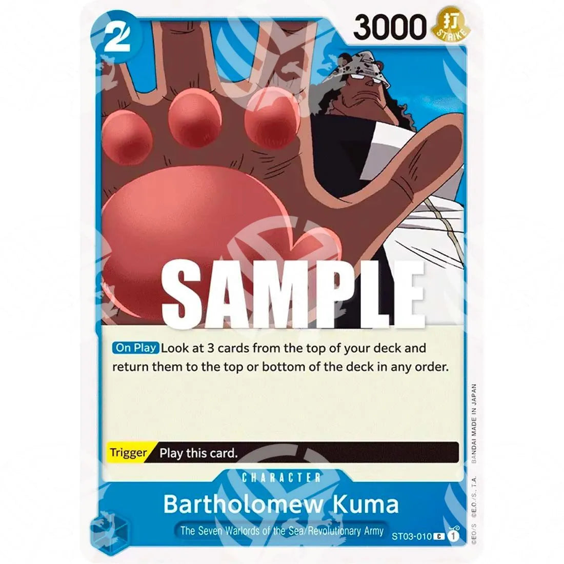 Starter Deck: The Seven Warlords of the Sea - Bartholomew Kuma - Super Pre-Release Stamp-ST03-010p -315