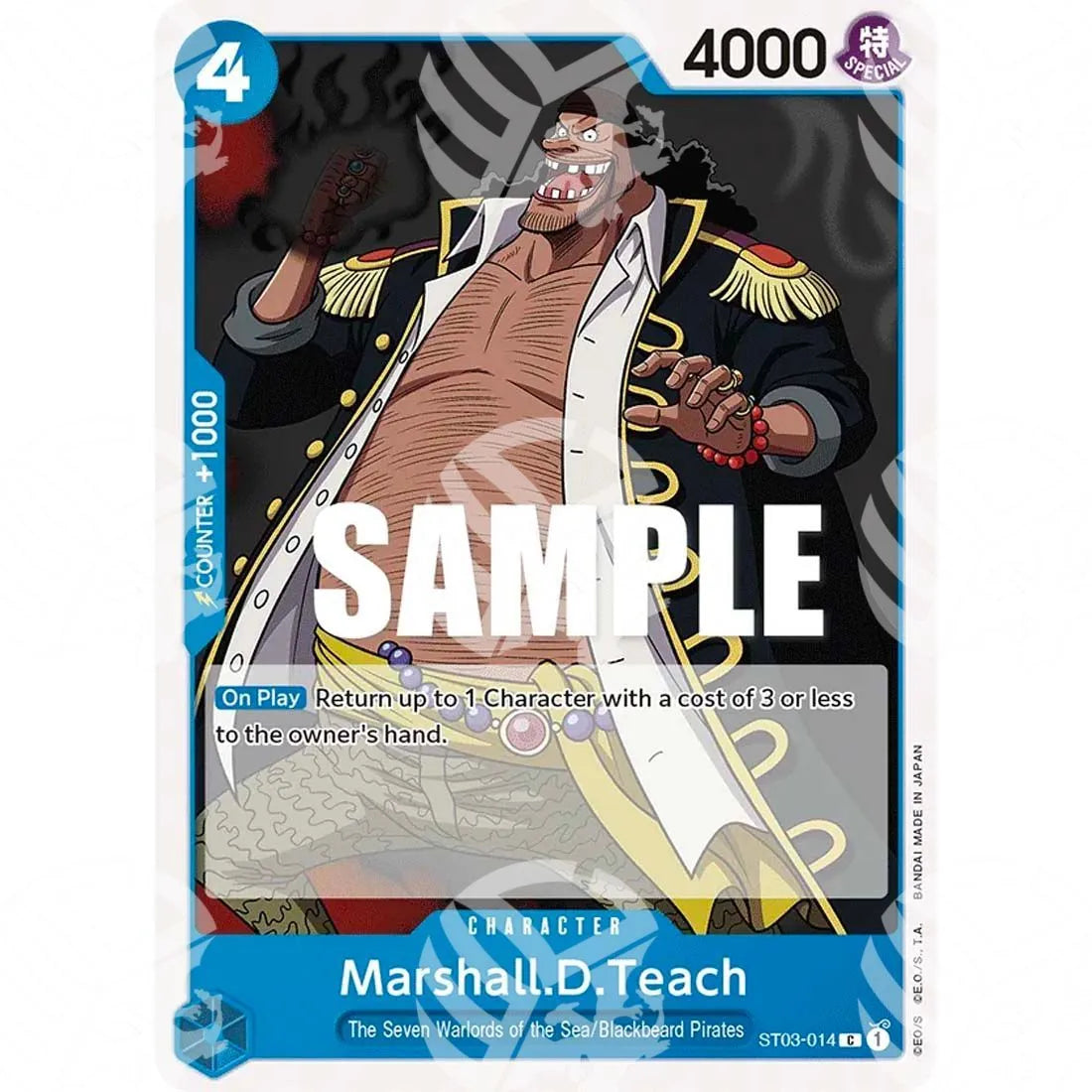 Starter Deck: The Seven Warlords of the Sea - Marshall.D.Teach - Super Pre-Release Stamp-ST03-014p -323