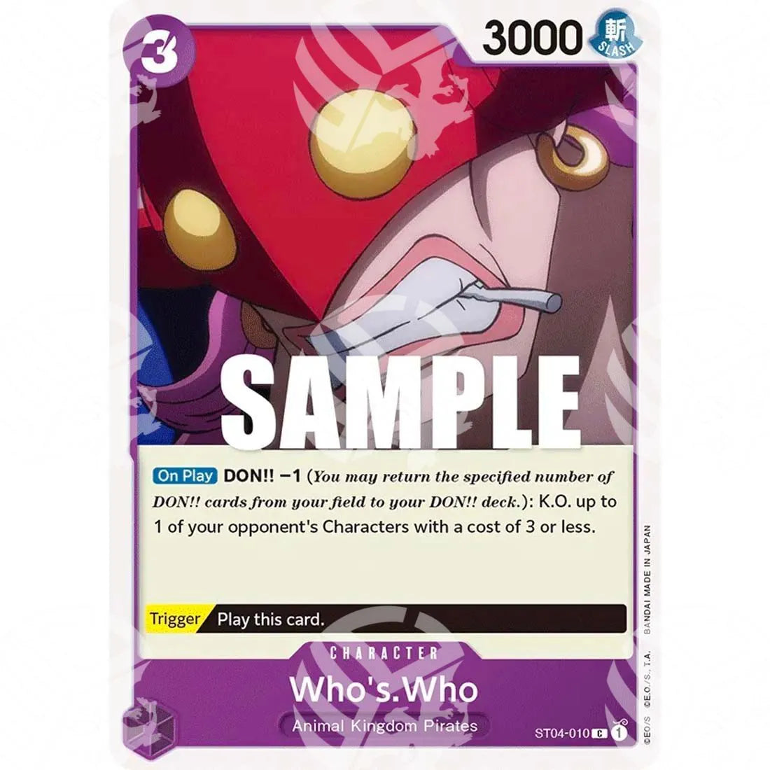 Starter Deck: Animal Kingdom Pirates - Who's.Who - Super Pre-Release Stamp-ST04-010p -349
