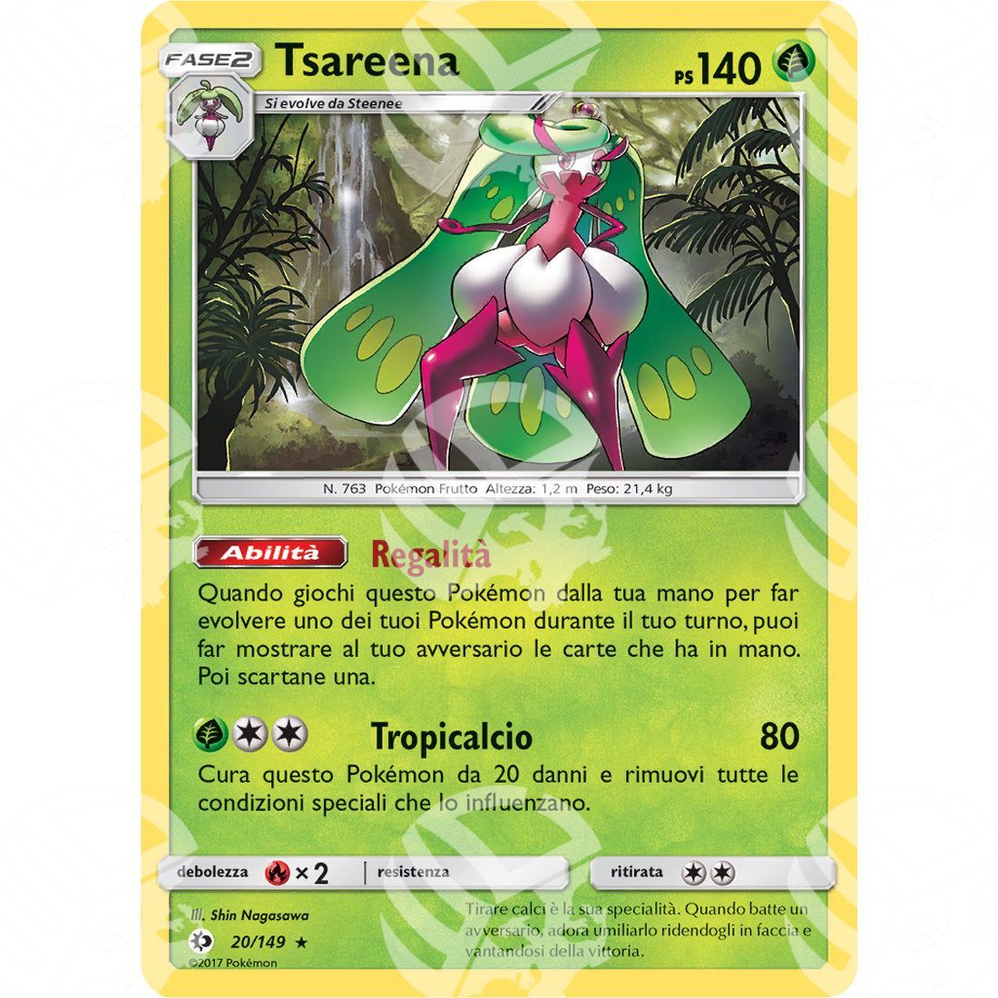Sole & Luna - Tsareena - Holo Rare 20/149 - Warcard - Sole & Luna - Tsareena - Holo Rare 20/149 i prezzi più bassi sul mercato, solo da www.warcardshop.com! Carte singole, box, buste e mazzi.