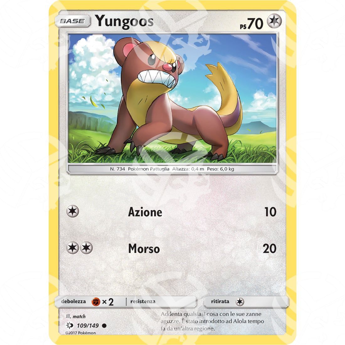 Sole & Luna - Yungoos - 109/149 - Warcard - Sole & Luna - Yungoos - 109/149 i prezzi più bassi sul mercato, solo da www.warcardshop.com! Carte singole, box, buste e mazzi.