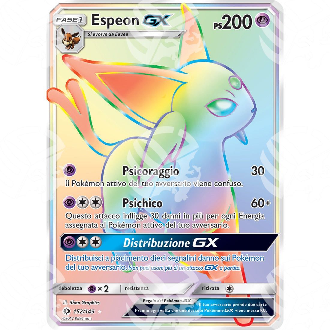 Sole & Luna - Espeon GX - Rainbow Rare 152/149 - Warcard - Sole & Luna - Espeon GX - Rainbow Rare 152/149 i prezzi più bassi sul mercato, solo da www.warcardshop.com! Carte singole, box, buste e mazzi.