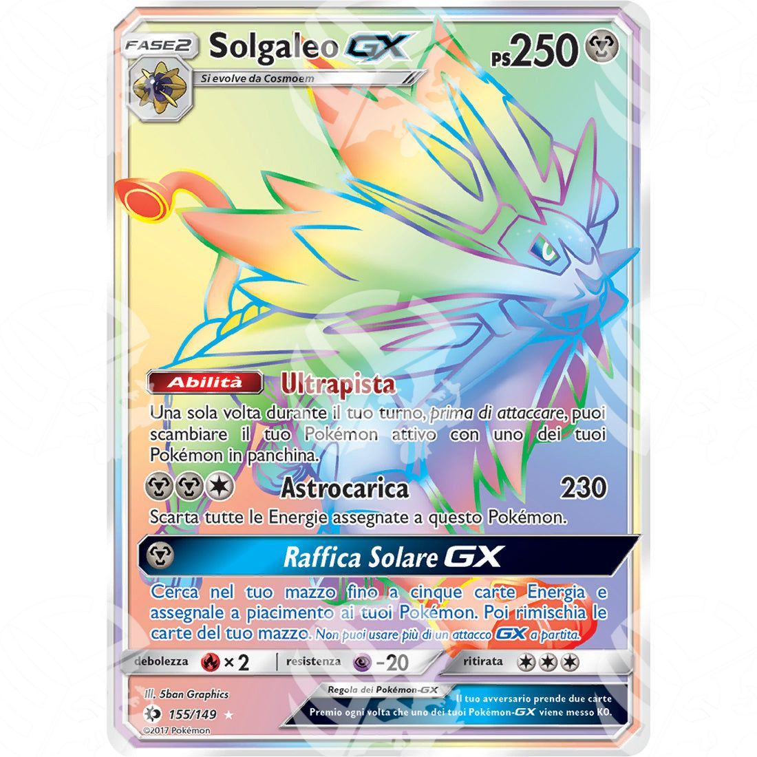 Sole & Luna - Solgaleo GX - Rainbow Rare 155/149 - Warcard - Sole & Luna - Solgaleo GX - Rainbow Rare 155/149 i prezzi più bassi sul mercato, solo da www.warcardshop.com! Carte singole, box, buste e mazzi.