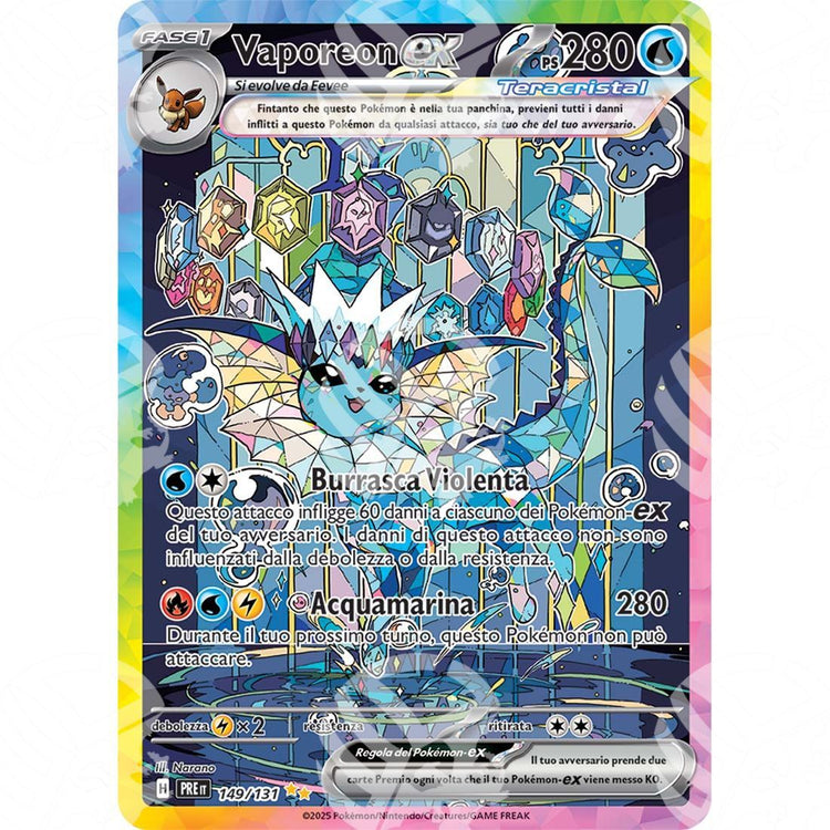 Evoluzioni Prismatiche - Vaporeon ex - Special Illustration Rare | 149/131 - Warcard