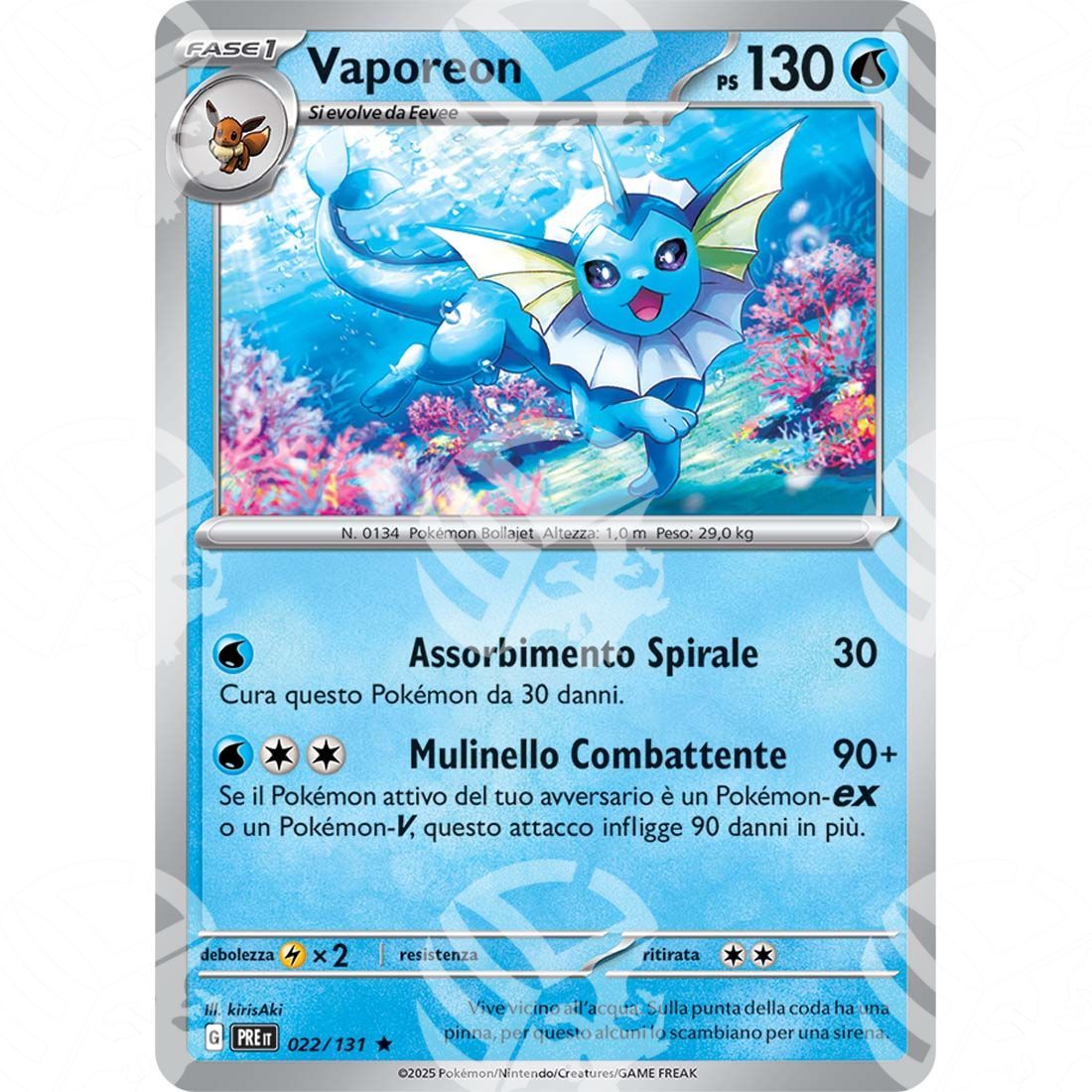 Evoluzioni Prismatiche - Vaporeon - 022/131 - Warcard