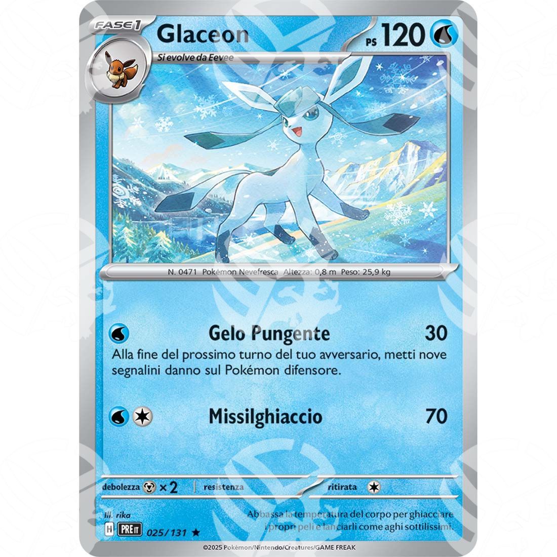 Evoluzioni Prismatiche - Glaceon - 025/131 - Warcard