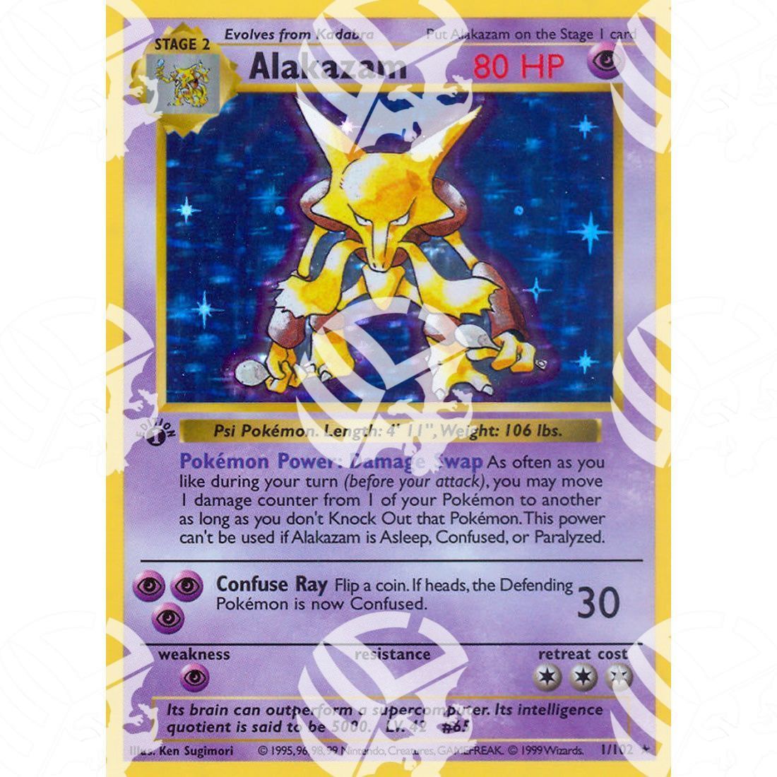 Set Base - Alakazam - Holo Rare 1/102 - Warcard