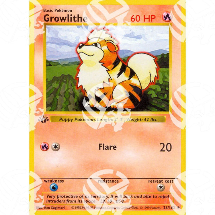 Set Base - Growlithe - 28/102 - Warcard