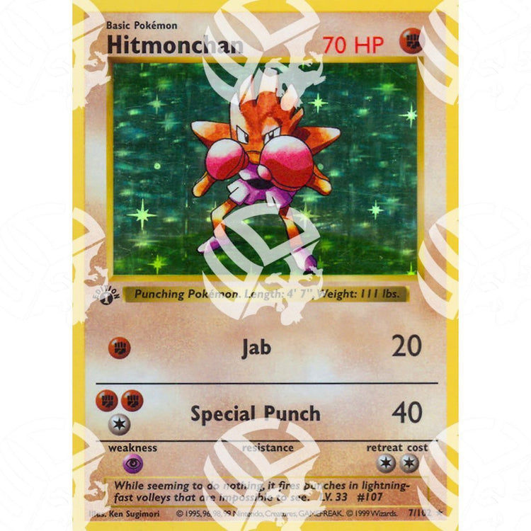 Set Base - Hitmonchan - Holo Rare 7/102 - Warcard