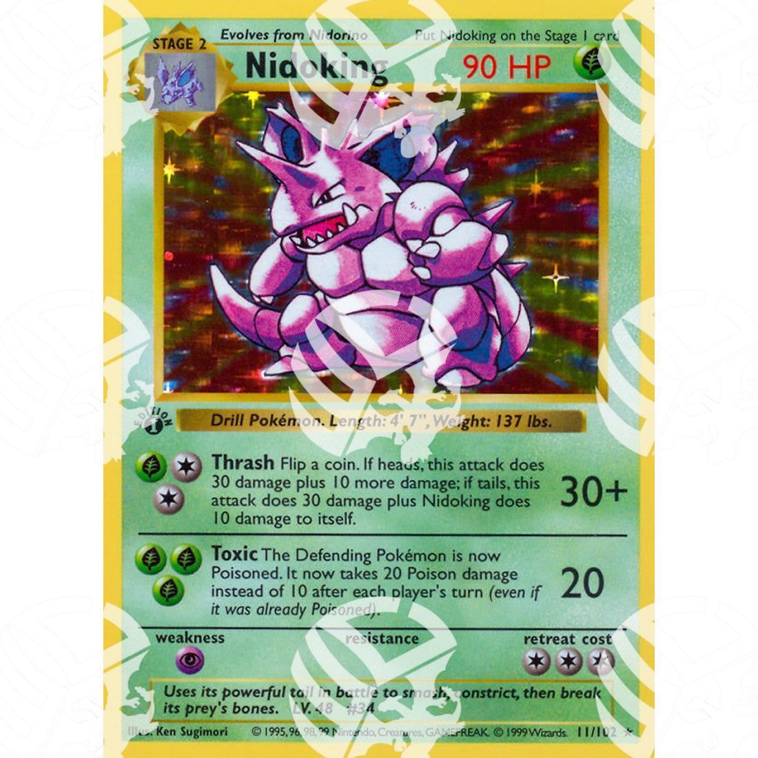 Set Base - Nidoking - Holo Rare 11/102 - Warcard