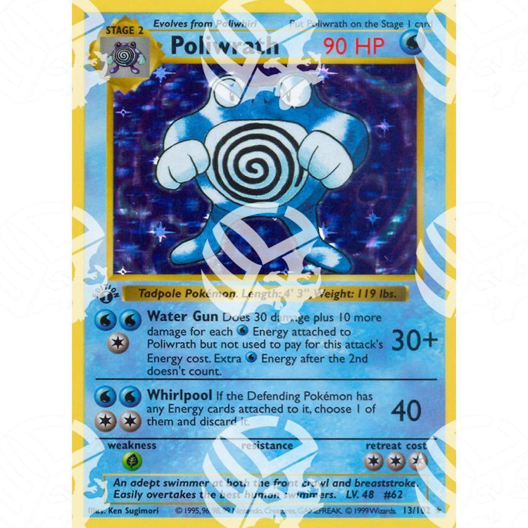 Set Base - Poliwrath - Holo Rare 13/102 - Warcard