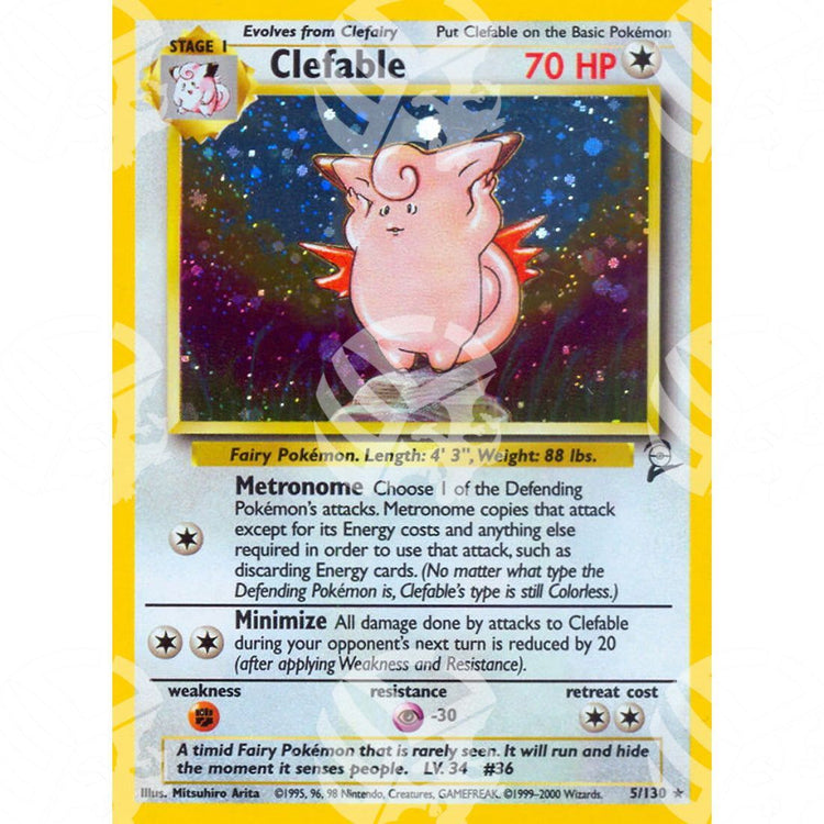 Set base 2 - Clefable - Holo Rare 5/130 - Warcard - Set base 2 - Clefable - Holo Rare 5/130 i prezzi più bassi sul mercato, solo da www.warcardshop.com! Carte singole, box, buste e mazzi.