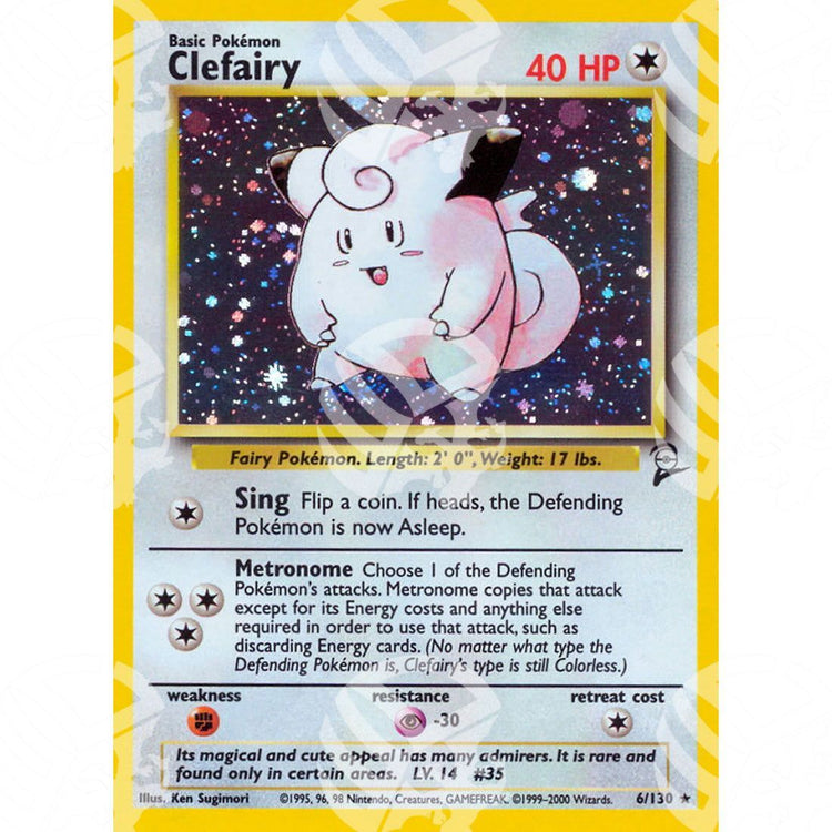 Set base 2 - Clefairy - Holo Rare 6/130 - Warcard - Set base 2 - Clefairy - Holo Rare 6/130 i prezzi più bassi sul mercato, solo da www.warcardshop.com! Carte singole, box, buste e mazzi.