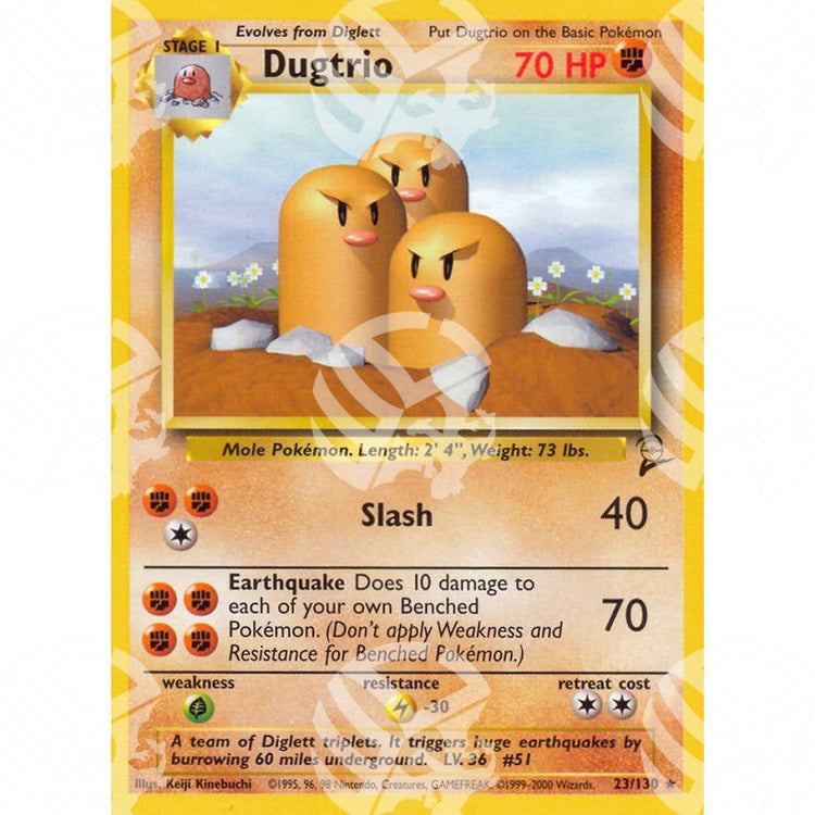 Set base 2 - Dugtrio - 23/130 - Warcard - Set base 2 - Dugtrio - 23/130 i prezzi più bassi sul mercato, solo da www.warcardshop.com! Carte singole, box, buste e mazzi.