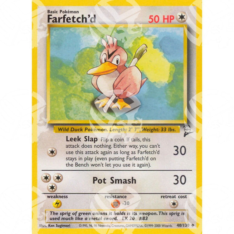 Set base 2 - Farfetch'd - 40/130 - Warcard - Set base 2 - Farfetch'd - 40/130 i prezzi più bassi sul mercato, solo da www.warcardshop.com! Carte singole, box, buste e mazzi.