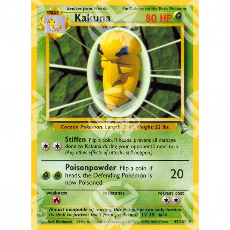 Set base 2 - Kakuna - 47/130 - Warcard - Set base 2 - Kakuna - 47/130 i prezzi più bassi sul mercato, solo da www.warcardshop.com! Carte singole, box, buste e mazzi.