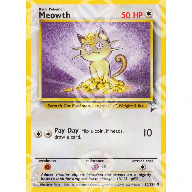 Set base 2 - Meowth - 80/130 - Warcard - Set base 2 - Meowth - 80/130 i prezzi più bassi sul mercato, solo da www.warcardshop.com! Carte singole, box, buste e mazzi.