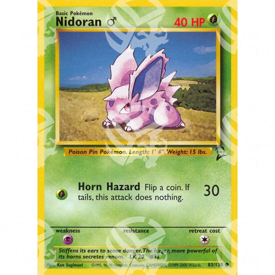 Set base 2 - Nidoran Male - 83/130 - Warcard - Set base 2 - Nidoran Male - 83/130 i prezzi più bassi sul mercato, solo da www.warcardshop.com! Carte singole, box, buste e mazzi.
