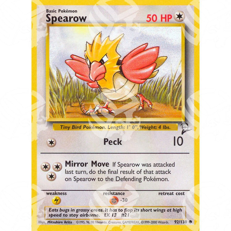Set base 2 - Spearow - 92/130 - Warcard - Set base 2 - Spearow - 92/130 i prezzi più bassi sul mercato, solo da www.warcardshop.com! Carte singole, box, buste e mazzi.