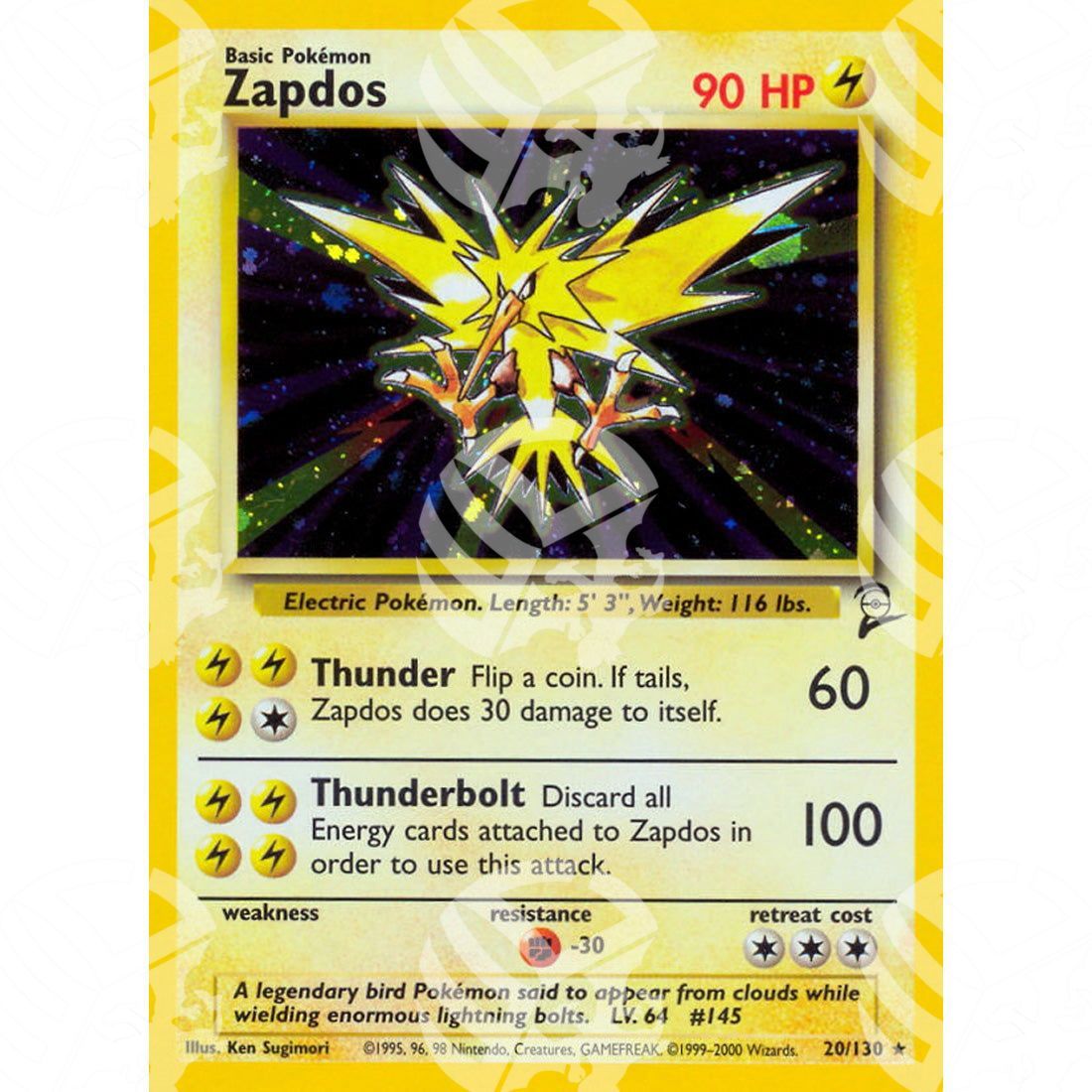 Set base 2 - Zapdos - Holo Rare 20/130 - Warcard - Set base 2 - Zapdos - Holo Rare 20/130 i prezzi più bassi sul mercato, solo da www.warcardshop.com! Carte singole, box, buste e mazzi.