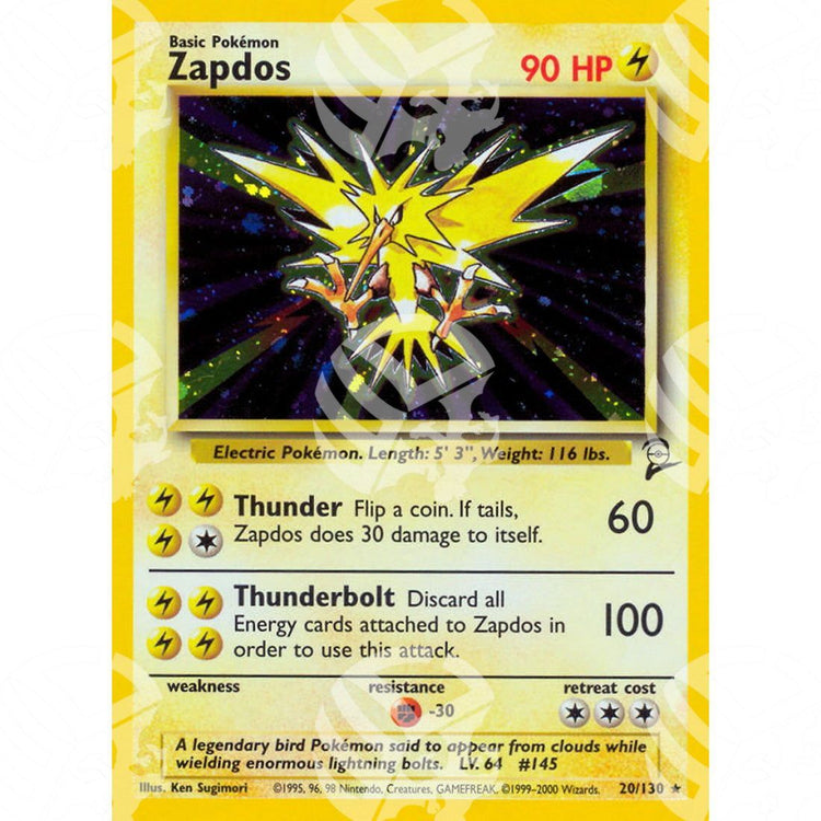 Set base 2 - Zapdos - Holo Rare 20/130 - Warcard - Set base 2 - Zapdos - Holo Rare 20/130 i prezzi più bassi sul mercato, solo da www.warcardshop.com! Carte singole, box, buste e mazzi.