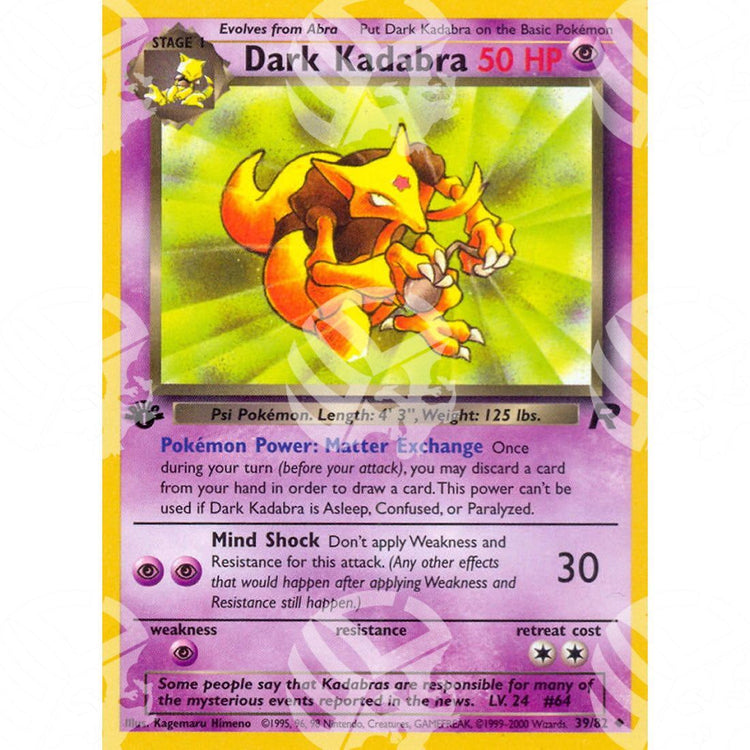 Team Rocket - Dark Kadabra - 39/82 - Warcard - Team Rocket - Dark Kadabra - 39/82 i prezzi più bassi sul mercato, solo da www.warcardshop.com! Carte singole, box, buste e mazzi.