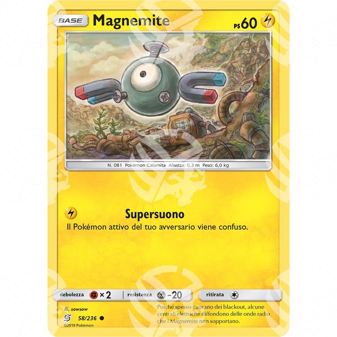Sintonia Mentale - Magnemite - 58/236 - Warcard - Sintonia Mentale - Magnemite - 58/236 i prezzi più bassi sul mercato, solo da www.warcardshop.com! Carte singole, box, buste e mazzi.