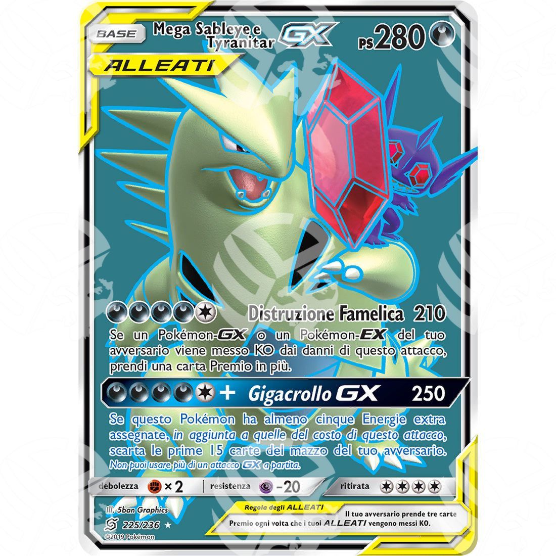 Sintonia Mentale - Mega Sableye & Tyranitar GX - Secret Rare 225/236 - Warcard - Sintonia Mentale - Mega Sableye & Tyranitar GX - Secret Rare 225/236 i prezzi più bassi sul mercato, solo da www.warcardshop.com! Carte singole, box, buste e mazzi.